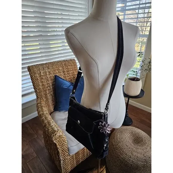 Coach Black Signature Ashley Shoulder Bag F16550 EUC Logo Charm - Picture 3 of 16